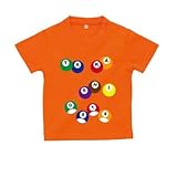 BabyChips ビリヤード(名入れ半袖ベビーTシャツ) 100 オレンジ