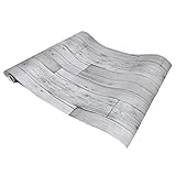 SK TOY【 賃貸 OK 】 良質 不繊維布 はがせる 壁紙 シール 【 貼り方説明書 & スキージー付き 】表面 防水 / リメイクシート / カッティングシート (木目 グレー)