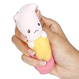 Slow Rising子供おもちゃ、Hunzed新しいジャンボバナナ猫ケーキクリーム香りつきケーキおもちゃソフト電話ストラップAbreact Toy