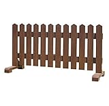 木製 ピケットフェンス -ブラウン- 【受注製作品】 (幅150cm)　犬 目隠し 屋外 飛び出し防止 柵 ガード さく 木製フェンス