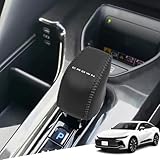 Hearsheng 新型クラウン 30系 新型クラウンクロスオーバー 35系 新型クラウンスポーツ 30系 新型クラウンエステート 30系専用本革材質シフトノブカバー 内装カスタムパーツ アクセサリー爪キズ防止 取り付け簡単 車種専用設計(黒（黒ステッチ）)