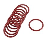 uxcell　Oリングシール　工業用ゴム　厚さ　2.5mm　外径　2.5mm　レッド　10個入り