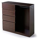 チェスト 収納チェスト 4段 タンス 箪笥 幅120cm 洋服タンス ハンガーラック 洋服収納 ブラウン