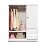 アルファタカバ オシャレなママ必見のキュアセレクトシリーズ 100cm幅ワードロープホワイト取っ手ハートブラック