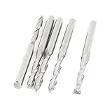 uxcell エンドミルシャンク　エンドミルドリル　ストレートシャンク　ストレートドリル　シルバー　切削直径2.5mm　5本入り