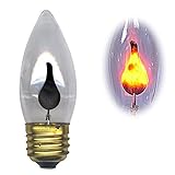 Flicker Flame 3ワット標準ベース電球Flickers with anオレンジグロー( Pkg / 10 )