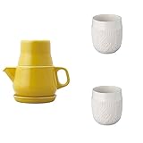 KINTOイエローTea for One and Two二重壁カップ、ニット、3のセット