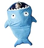 Genda 2Archer(JP) 　可愛い　サメ　ベビー　赤ちゃん　子供用　シュラフ　寝袋　寝具　新生児　お出かけ　秋冬　厚手　暖かい　布団　寒さ対策　8色　プレゼント　祝い (ブルー)