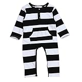 Lovoski キッズ　赤ちゃん　ロンパース　ジャンプスーツ　綿　長袖　通気性　ストライプ柄　可愛い　快適　全4サイズ - 90