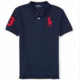 Polo Ralph Lauren(ポロラルフローレン)　ビッグ ポニー ポロシャツ 半袖（オレンジ色・紺色） (2T（2歳）, 紺) [並行輸入品]
