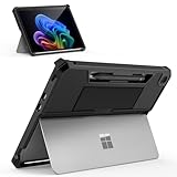 MoKo Surface Pro 12 2025 ケース Surface Pro 12インチ 2025年モデル 専用カバー PC+TPU製 薄型バックケース キックスタンド対応/ドッキングステーション対応/スリムペン収納対応/キーボード対応 Black