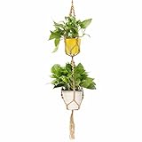 KING DO WAY プラントハンガー 2段 125cm 植物ボルダー プラントハンギング ダークジュート