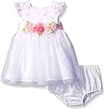 Little Meベビー女の子ローズレースメッシュドレスとパンティーセット カラー: ホワイト