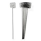 30 Circle Card Holder Picks in BLACK Square 20cm Long Wedding Garden