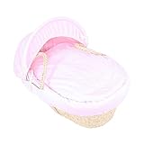 Isabella Alicia Cuddle Soft Bubbles Maize Natural Moses Basket (Pink) by Isabella Alicia