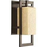 Progress Lighting P5948-20 Jack One Light Outdoor Sconce, Antique Bronze Finish with Etched Umber Fl