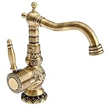 1セット 洗面用 蛇口 キッチン用 混合水栓 アンティーク調 台所 シンク 洗面台 水栓 金具 高さ23cm（9")