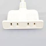 ノア 家具用コンセント（什器用） 2ヶ口コンセント 白 VCTFKコード2m ワンタッチ式 1200Wまで NC-1202白