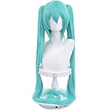 コスプレ ウィッグ コスプレ用ウィッグ すべり止めベルト付き ロング 110cm ツインテール ウィッグネット付き 初音ミク（ターコイズブルー）