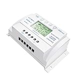 P Prettyia 過負荷保護　ソーラー　パネル　レギュレータ　LCD 20A 12V/24V　充電コントローラ　