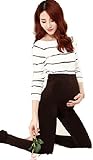 マタニティレギンス マタニティ スパッツ あったか裏起毛 ストレッチ 美脚パンツ フリーサイズ アジャスター調節可【ノーブランド品】 (ブラウン)