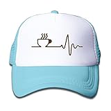 キッズ メッシュキャップ 通気性 大人気 ヒップホップ メッシュハット コーヒー カフェ 紫外線防止 帽子 カジュアル ストーリート系ライトブルー プリント付き 無地