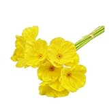 POTOJP 造花 手作り ケシ 造花 ブーケ 枯れないお花 本物みたい 工芸 高級 贈り 壁掛け 結婚式 誕生会 二次会 お祝い 花束プレゼント インテリア 华道 (イエロー)