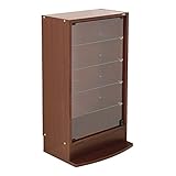 【地球家具】【耐震 鍵付 専用 フィギュア 棚】 レギュラー ロータイプ 背面ミラー付 大きさが選べるコレクションラック (深型（奥行39cm）, ブラウン)