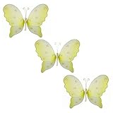 The Butterfly Grove Isabella Butterfly Decoration - small 5x4 yellow Hanging nylon decor for wall an