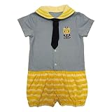【SiShuNon/シシュノン】マリンネクタイ半袖ロンパース ベビー服 子供服 男の子 マリン ネクタイ 半袖ロンパース 80 7 ブルー
