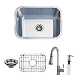 Kingston Brass KZKU23189BNF Gourmetier Undermount Single Bowl Kitchen Sink and Faucet Combo with Str