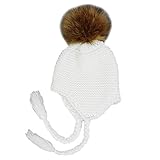 Refaxi 赤ちゃんの子供Pom - ボブルキャップ新生児の男の子暖かいニットビーニーハットXmasギフト（ホワイト）