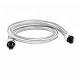 uxcell　シャワーホース　シャワーホースパイプ　シルバートーン　メタル　70cm　19mm