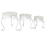 アイアンスタンド　3点セット ホワイト 丸型