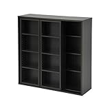 山善(YAMAZEN) マンガ収納 スライド本棚(幅90 高さ92) ダークブラウンCRSS-9090(DBR)