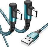 USB Type C ケーブル L字【2本セット 1m】Sweguard USB-C to USB-A ケーブル【PD& QC3.0対応 3.1A急速充電】タイプc 充電 iPhone 17 16 15 Pro Max,アイホン15 16 17,Samsung Galaxy S24/S23/S22/S10/S25/S26,Sony,Huawei,Pixel、usb c機器と互換性があり(グリーン)