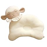 (Baby Lamb) Organic Cotton Baby Protective Sleeping Pillow.From Newborn Prevent from flat head.Natur