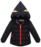 (コ-ランド) Co-land 可愛い 中綿ジャケット 子供服 アウターウエア キッズ綿入りコート 綿服 恐竜造型 ベビー上着 女の子男の子 ジャンパー 冬防寒 ブラック 100