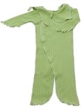 yuga☆妖精ロンパース 長袖 セージ染め 70cm オーガニックコットン100% 天然染め ベビー 服 子ども服 キッズ 女の子 男の子 兼用 ボディ カバーオール 長袖 出産祝い プレゼント 綿1