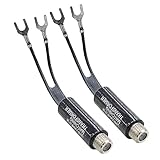 MaxLinker(マックスリンカー) アンテナ整合器【2個セット】 F端子(メス)-フィーダー変換 TVアンテナ 地デジ対応 FMラジオ対応 チューナー ラジカセ ミニコンポ 75オーム-300オーム形状変換 ふたまたアンテナ端子 (トランスフォーマー 2個セット)