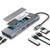 [2024高機能版]Wowssyo 10Gbps USBハブ 8 in 1タイプC 、ドッキングステーション、NVME M2 SSD ケース、M.2 SSD 外付けケース、SSDクローン、アンカ一、 USB Cマルチポートアダプタ HDMI 4K、USB 3.0、PD 100W、MacBook Pro/Air M1用、iPad Pro用、Chromecast、Switch、PS4用