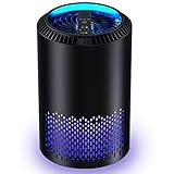 KLOUDIC 空気清浄機 小型 HEPAフィルター 微細粒子99.97%除去 3段階風量設定 タイミング機能 LEDライト付き おやすみモ