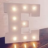 Noloo アルファベットライト 電池式 装飾ライト イルミネーション 結婚式 パーティー ギフト size 15*13㎝ (E)