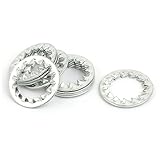 uxcell ロックワッシャー 16mm内径 炭素鋼 亜鉛メッキ 内部鋸歯状 10個入り