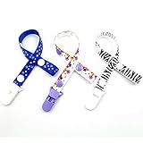 エルフ ベビー(Fairy Baby) 可愛い おしゃぶりホルダー 無毒 プリントのリボン 3枚組