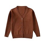 Aliciga セーター シンプル 無地 Ｖネック カーディガン 長袖 ニット (全6色) 子供服 スクール 学生 男の子 女の子 兼用 80/90/100/110/120 かわいい 柔らかい 春夏秋