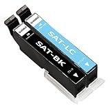 エプソン用さつまいも サツマイモインクSAT互換インクカートリッジ2本セットSAT-BKブラック/SAT-LCライトシアン各1本 対応機種：EP-712A 713A 714A 715A 812A 813A 814A 815A 816A 716A残量検知搭載/個別包装/インク漏れ防止