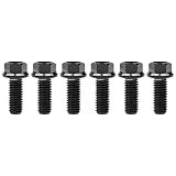 Ruifu M6 オートバイ 小さい頭フランジ 六角ボルト 15 20 25 30 35 40 45 50 55 60 65 70 75 80 90 mm ピッチ 1.0mm 6個入り (M6x15mm, 黒)