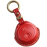 【smasol】互換品 ホンダ エンジンスターター カバー キーケース 本革 フリード 新型ヴェゼル ステップワゴン zrv エンスタ ケース 本田 丸型 エンジンスターター ケース Honda キーケース 納車祝い ギフト (3D高級本革 レッド)