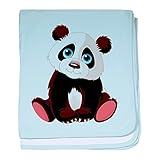 CafePress – 赤ちゃんパンダBaby Blanket – スーパーソフトベビー毛布、新生児おくるみ 標準 ブルー 873319559-0-98-0